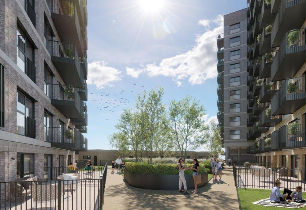 Modern UK apartment development exterior