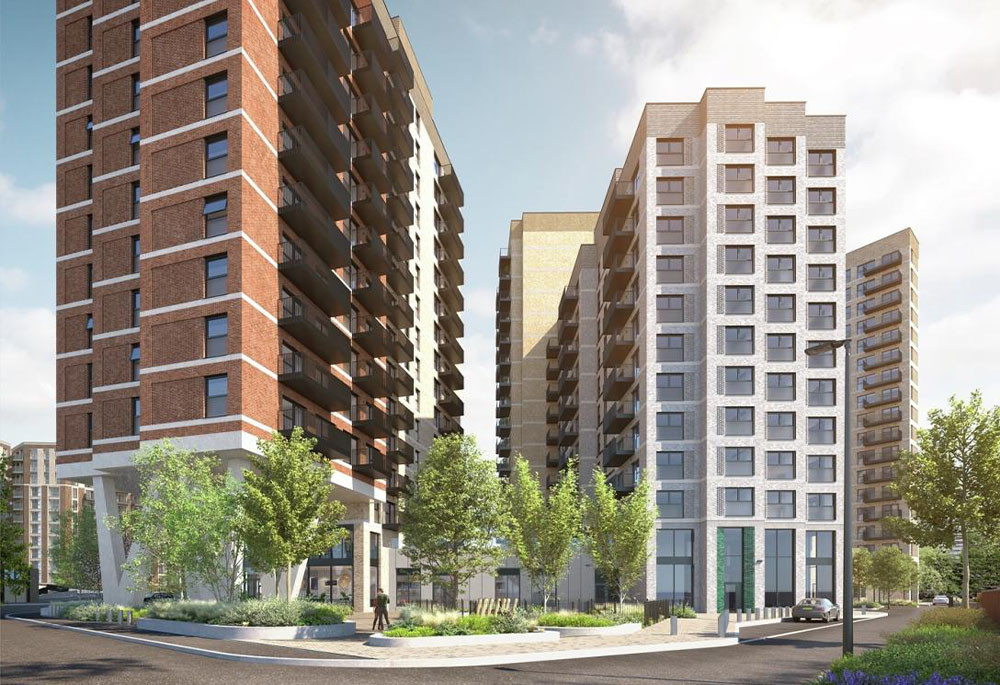 Contemporary UK homes development streetscape